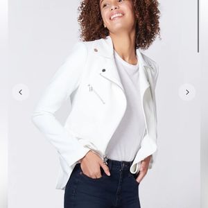 Veronica Beard Sleek White Leather Jacket